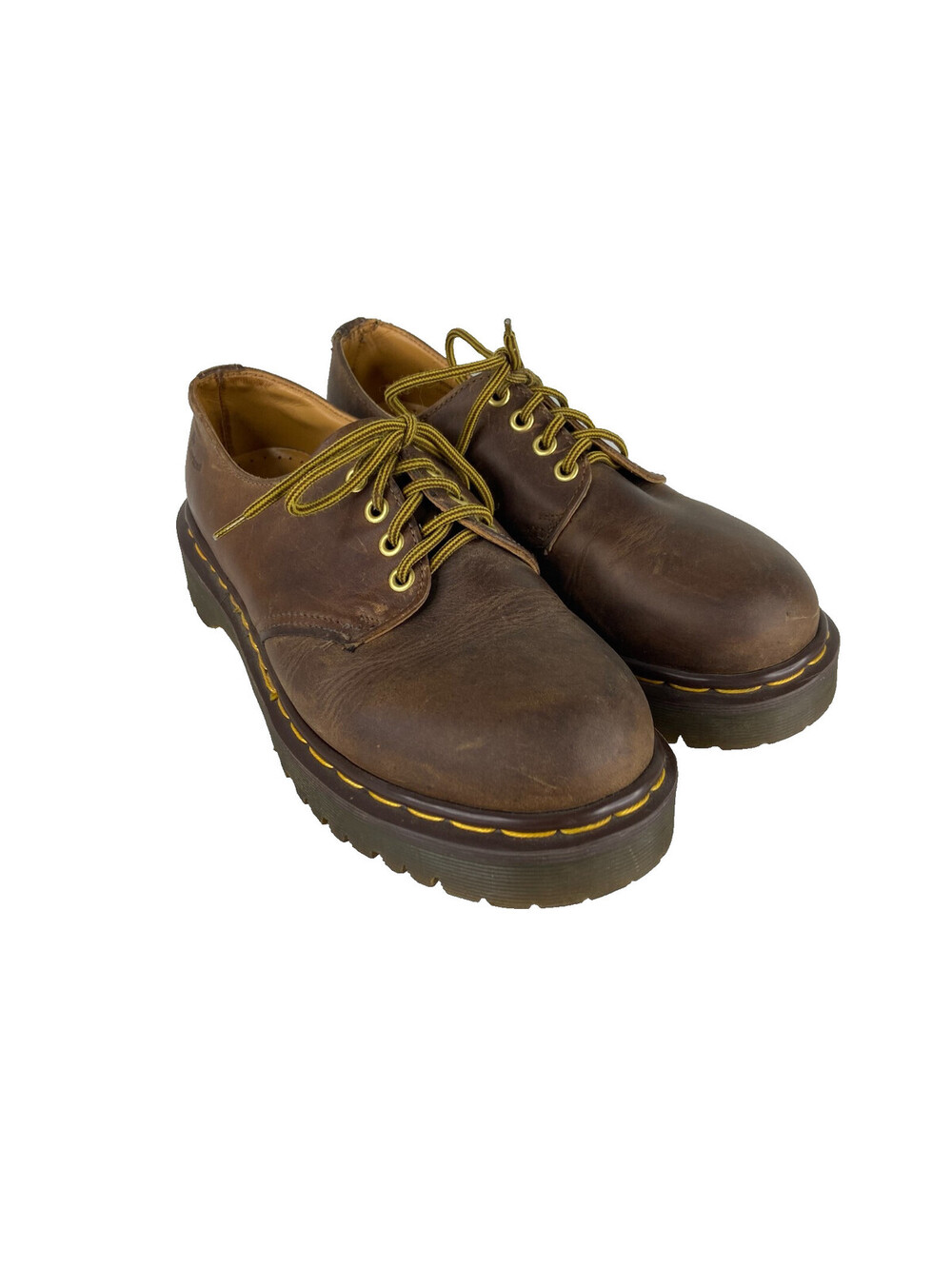 Doc Martens Men 6 Brown Leather Chunky Shoe 1561 Damaged
